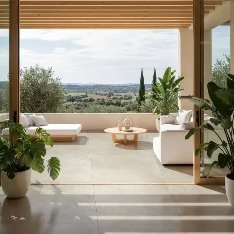 Nu Kopen Elea Beige Antiscivolo R11 - Gres Effetto Pietra e Cemento Per Esterni 90x90 Rettificato