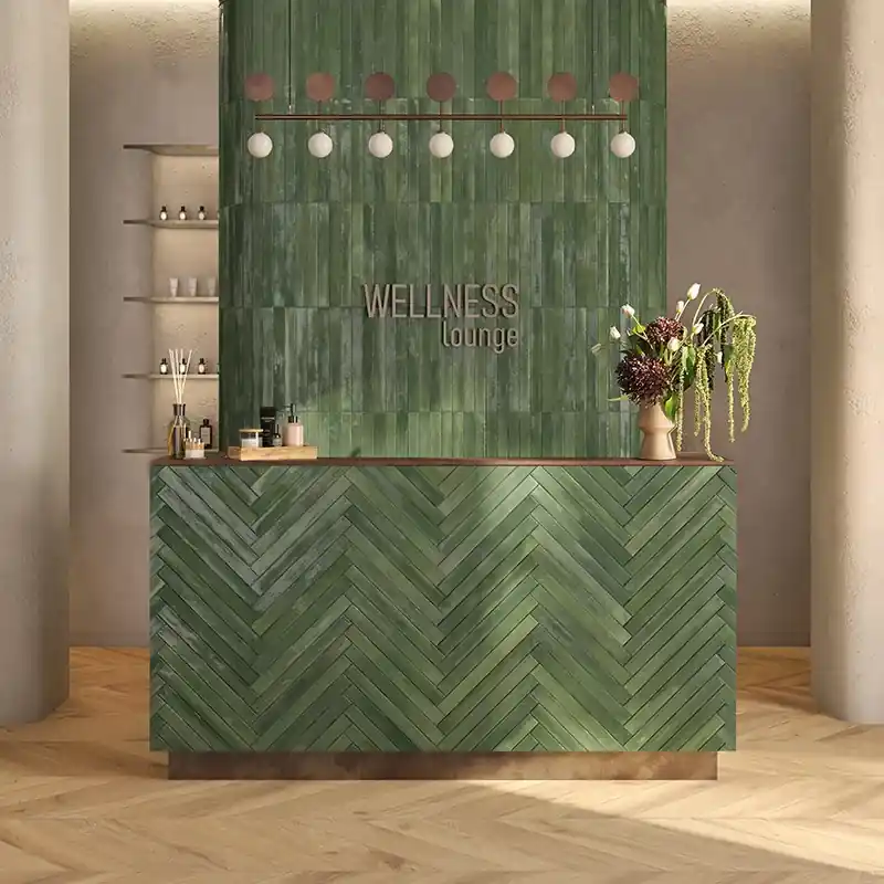 Alleen Vandaag Iridescent Green - Gres Effetto Mattoncino Opaco 5x45