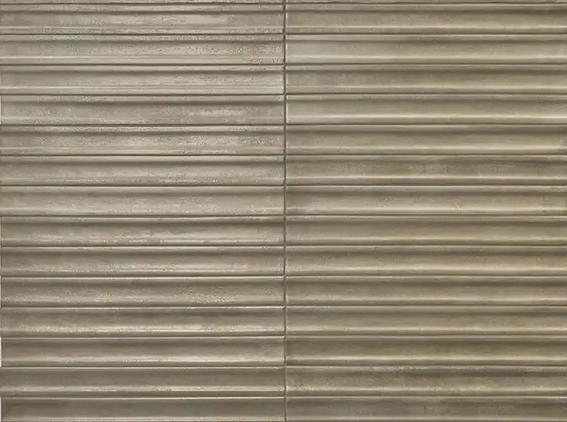 Beperkt Aanbod Iridescent 3D Hump Taupe - Gres Effetto Mattoncino a Rilievo 5x45