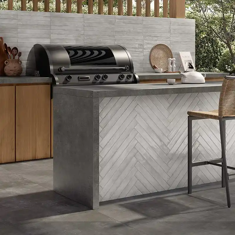 Life Light Grey - Gres Effetto Mattoncino Lucido 5x45 Premium
