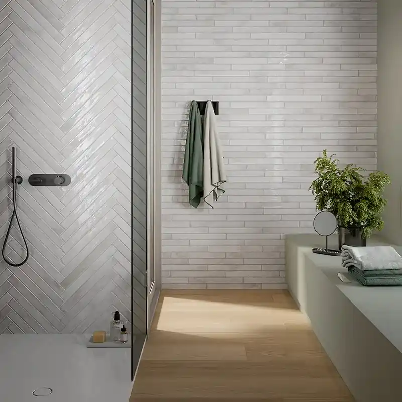 Life White - Gres Effetto Mattoncino Lucido 5x45 Flitsaanbieding