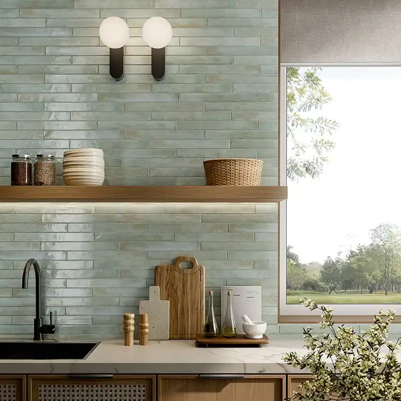 Nieuw Life Turquoise - Gres Effetto Mattoncino Lucido 5x45