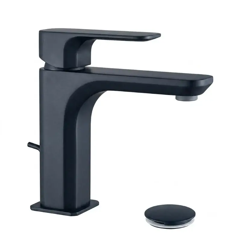Betaalbaar Minerva - Miscelatore per lavabo con scarico Nero Opaco