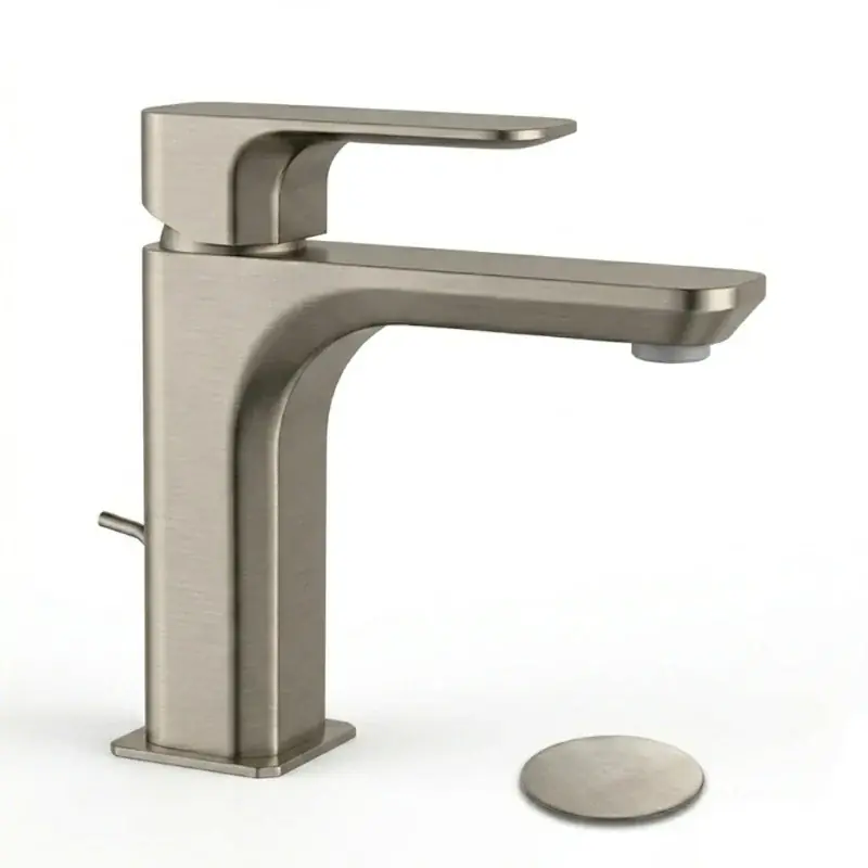 Minerva - Miscelatore per lavabo con scarico finitura Inox Nieuw