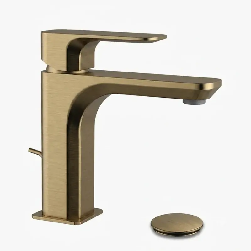 Hete Deal Minerva - Miscelatore per lavabo con scarico Vecchio Ottone