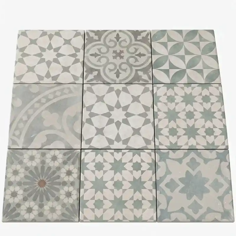 Stock Piastrelle Decorate Cementine Pavimento e Rivestimento - Patchwork Verde Gres Porcellanato 21x21 SOTTOSCELTA Must-Have