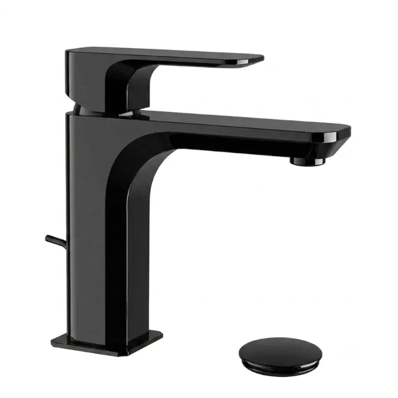 Seizoensaanbieding Minerva - Miscelatore per lavabo con scarico Cromo Nero Lucido