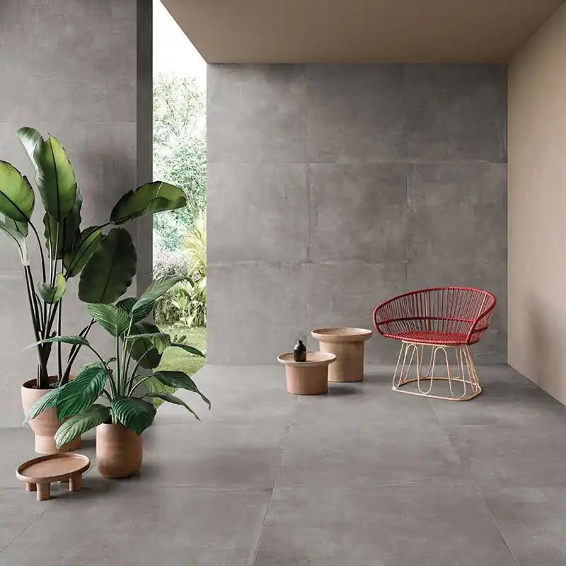 Korting Noord Grey - Gres effetto cemento industriale 80x80 rettificato