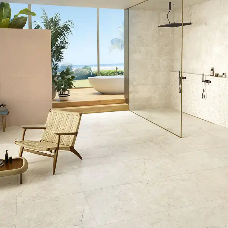 Snelle Levering Omnia Emperador White - Gres porcellanato effetto pietra 80x80 rettificato