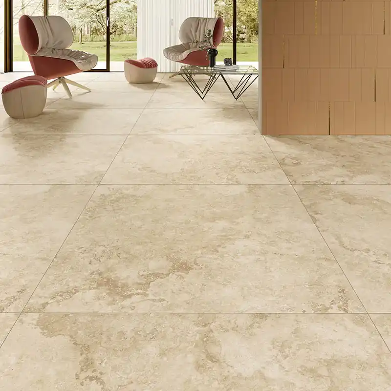 Omnia Rapolano Beige - Gres porcellanato effetto pietra 80x80 rettificato Koopje
