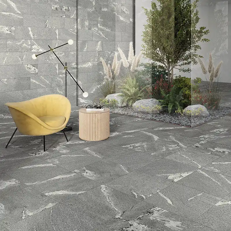 Percorsi Frame Gneiss Grey R10 - Gres Porcellanato effetto pietra 60x60 Rettificato Premium