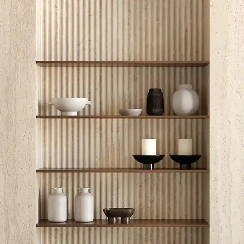 Trevi Walnut Flute 3D - Gres effetto travertino rigato 60x120 Beperkte Voorraad