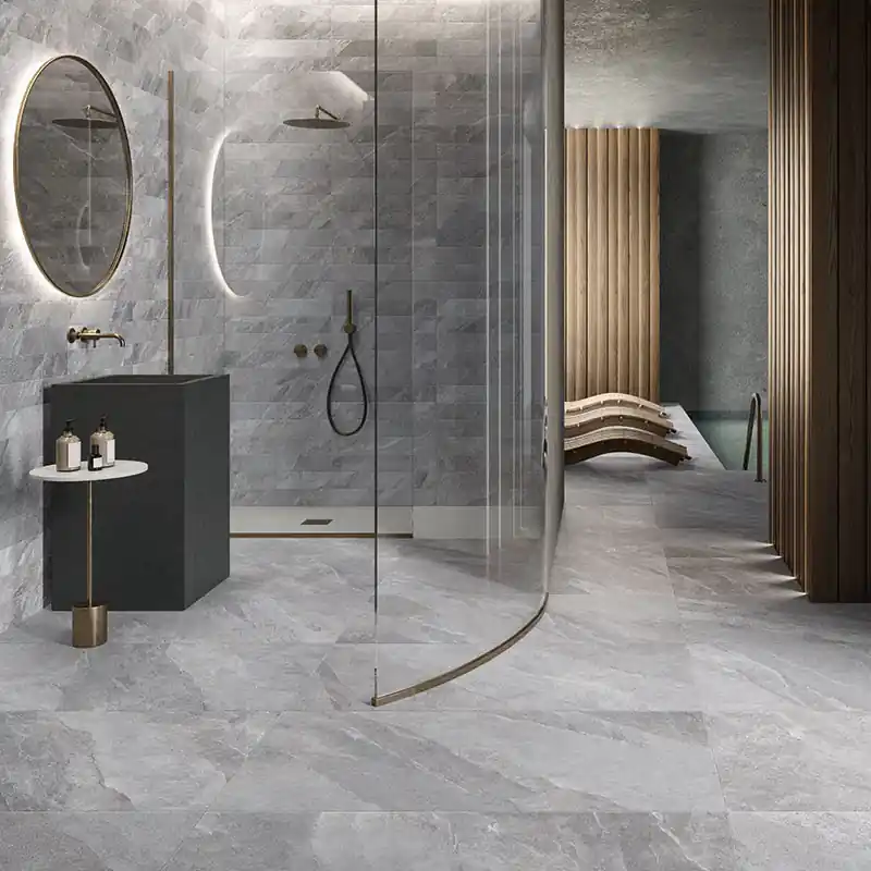 Flitsaanbieding Ubik Grey - Gres effetto pietra ardesia 60x120 rettificato