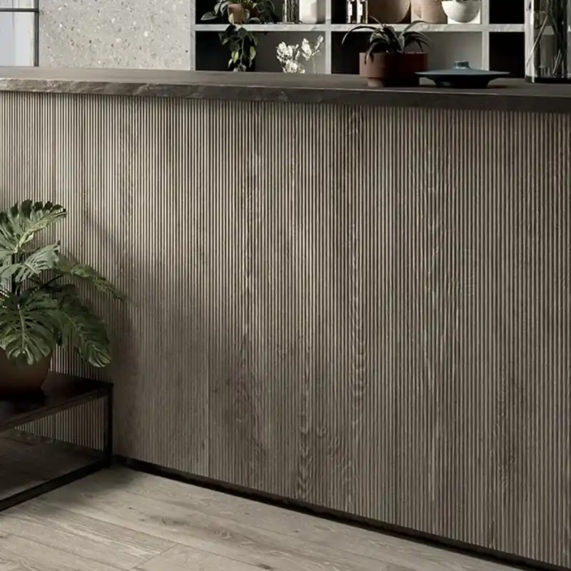 Veilige Betaling Unica Grey Flute 3D - Gres Effetto Legno Rigato 60x120