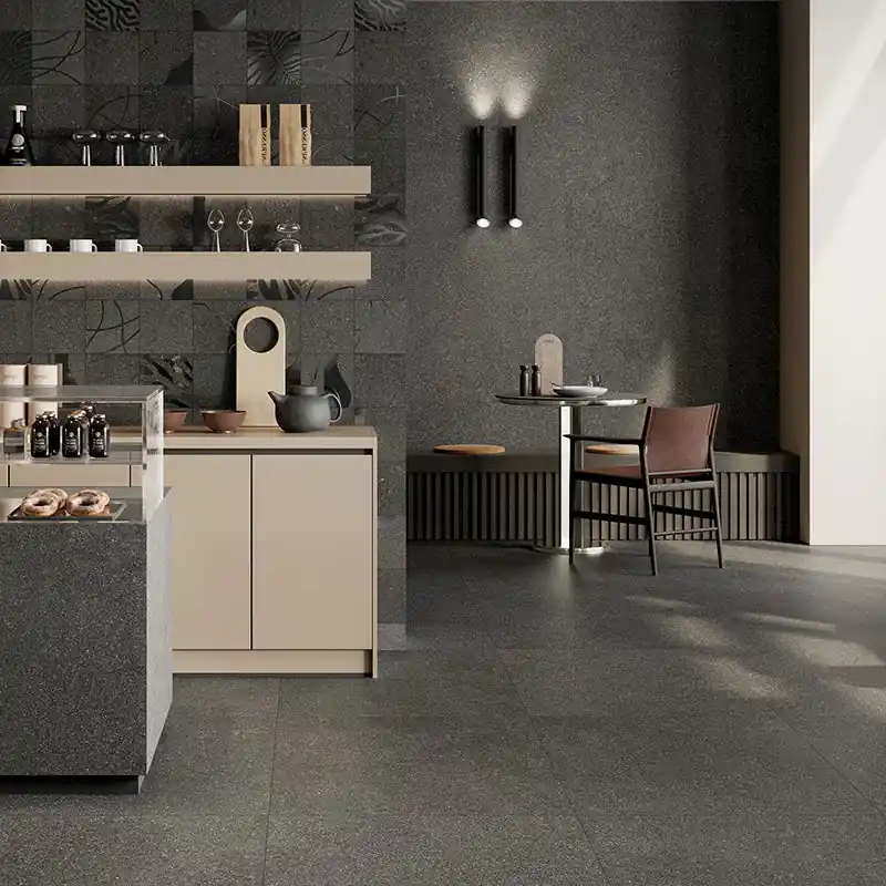 Lavica Anthracite R10 - Gres effetto pietra lavica 80x80 rettificato Direct Verzonden