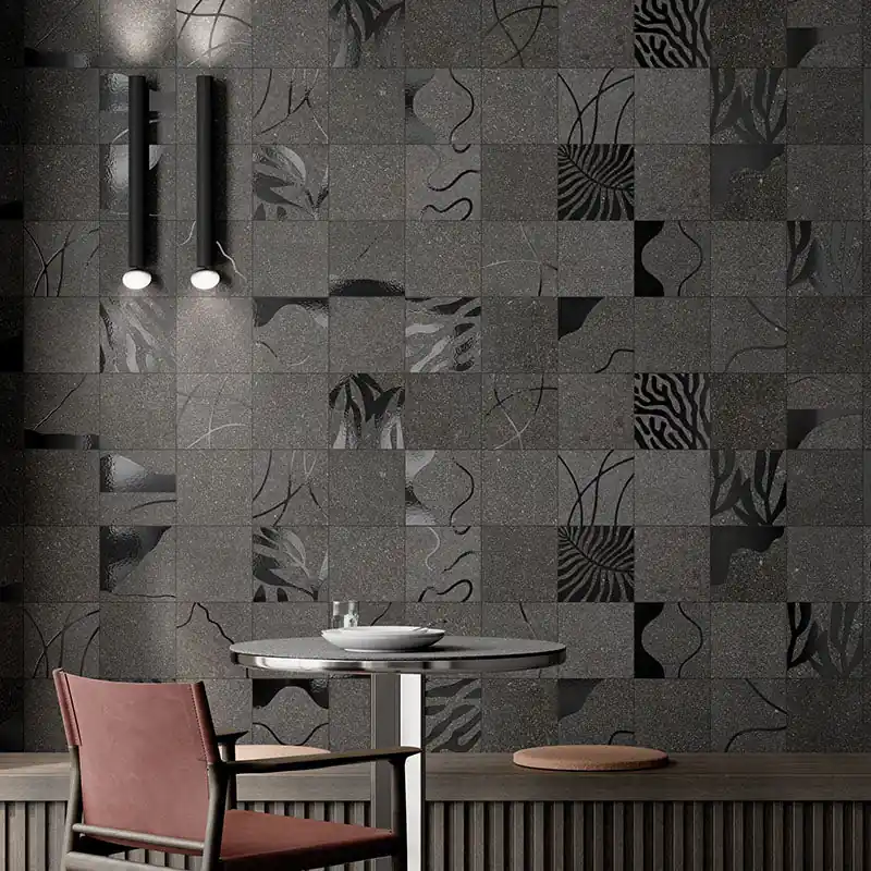 Lavica Etna Anthracite - Gres effetto pietra decorato astratto 20x20 rettificato Direct Beschikbaar