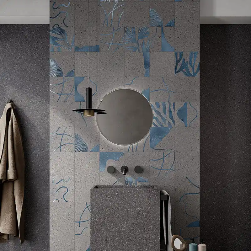 Lavica Vesuvio Grey - Gres effetto pietra decorato astratto 20x20 rettificato Op = Op