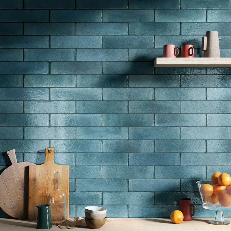 Snelle Levering Uptown Water - Gres Porcellanato Effetto Mattoncino Lucido 7.5x30