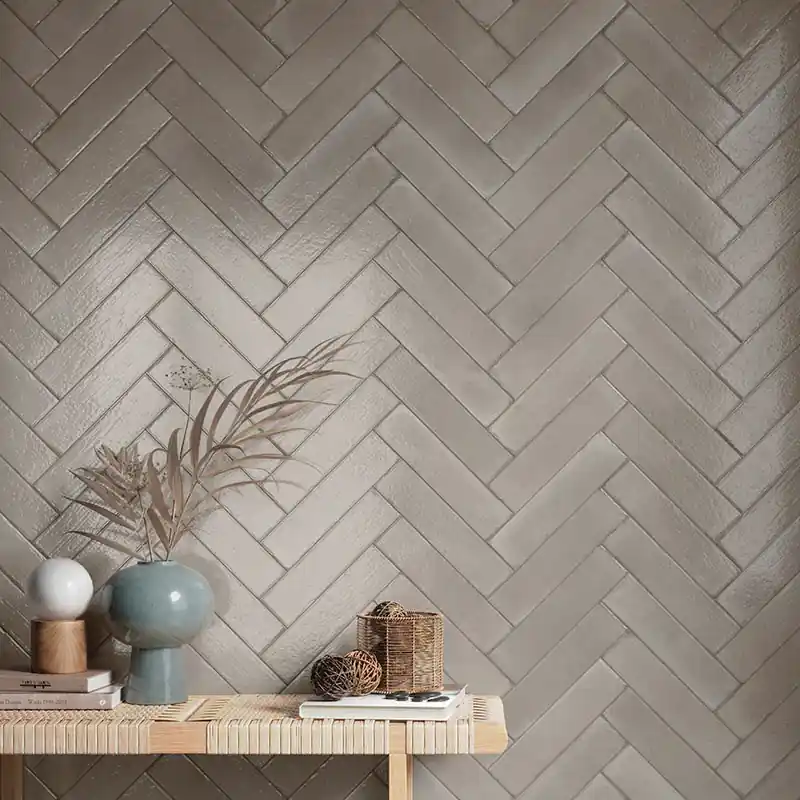 Nu Kopen Uptown Taupe - Gres Porcellanato Effetto Mattoncino Lucido 7.5x30