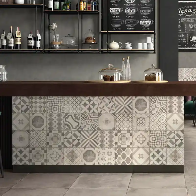 Shop Nu Cementina Mix Black & White - Gres Vintage Opaco con Decori Misti 20x20