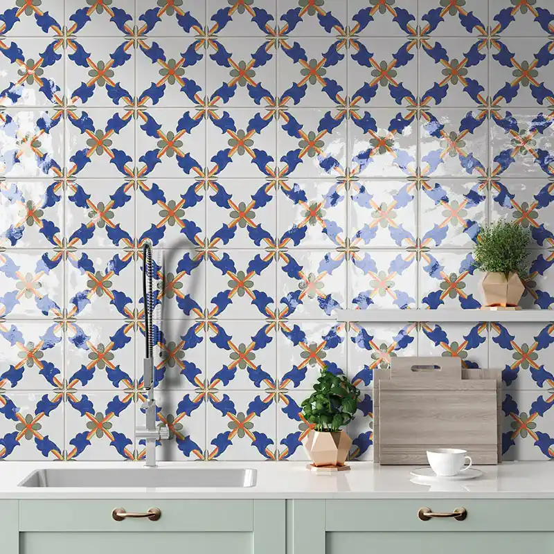Lage Kosten Amalfi 9 - Gres Porcellanato Effetto Maioliche 15x15 Stile Vietri