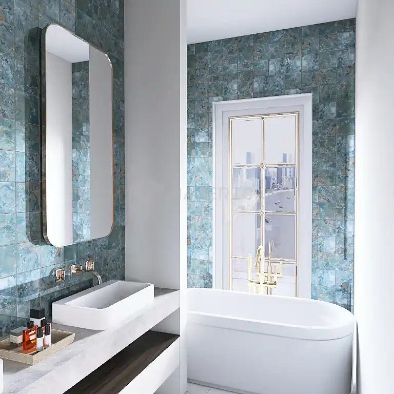 Express Levering Crystal Emerald - Gres Porcellanato Effetto Pietra Lucido 15x15