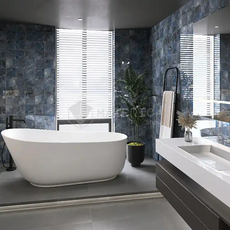 Crystal Navy - Gres Porcellanato Effetto Pietra Lucido 15x15 Goedkoop