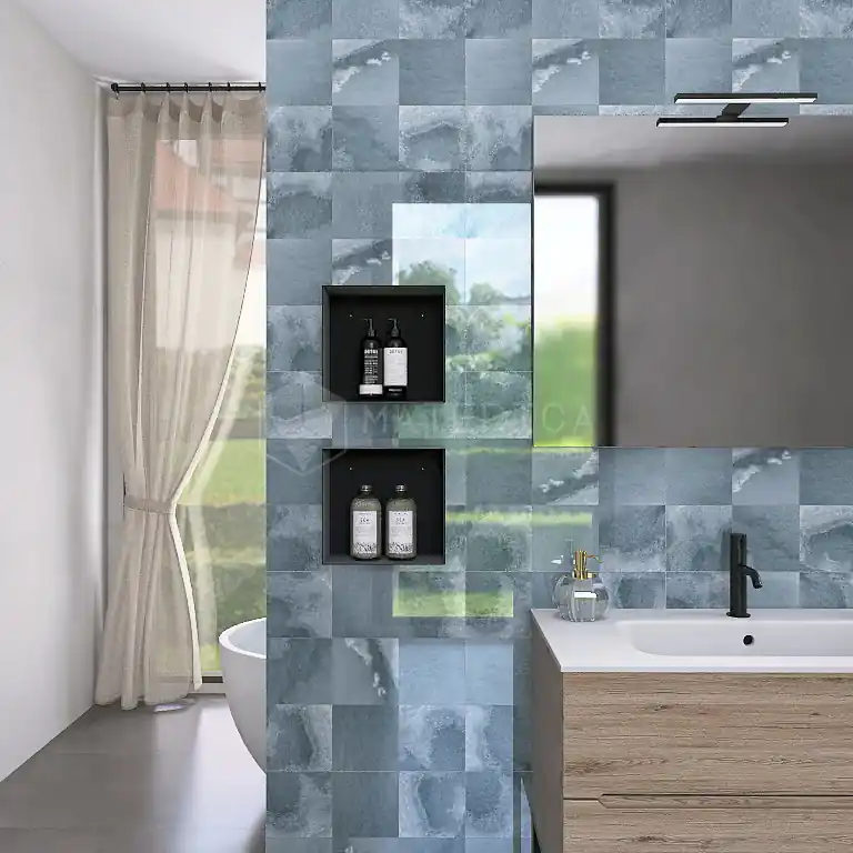 Koopje Deep Emerald - Gres Porcellanato Effetto Nuvolato Lucido 15x15