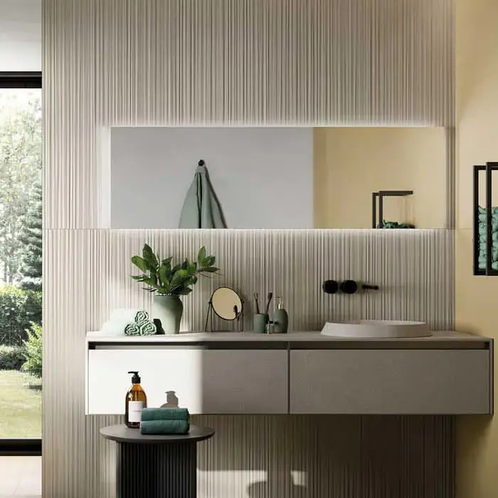 Direct Verzonden Aurea Linea 3D Avorio - Rivestimento Rigato a Rilievo 60x120 rettificato