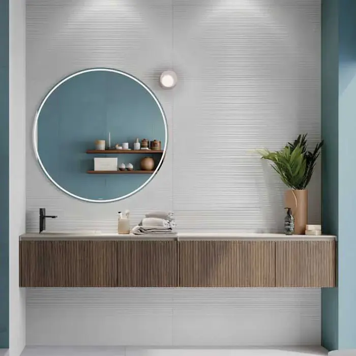 Laatste Versie Aurea Linea 3D Bianco - Rivestimento Rigato a Rilievo 60x120 rettificato