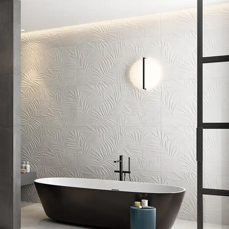 Lage Kosten Ludo Felce 3D Bianco - Rivestimento a Rilievo 60x120 rettificato