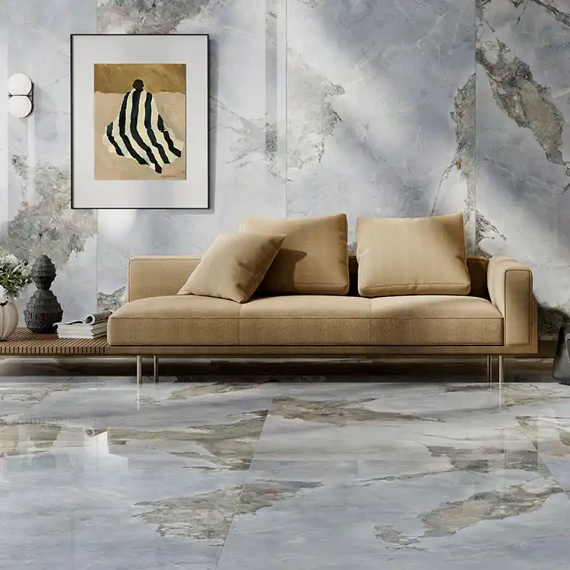 Invisible Blue - Gres Effetto Marmo Lucido 60x120 Rettificato Superprijs