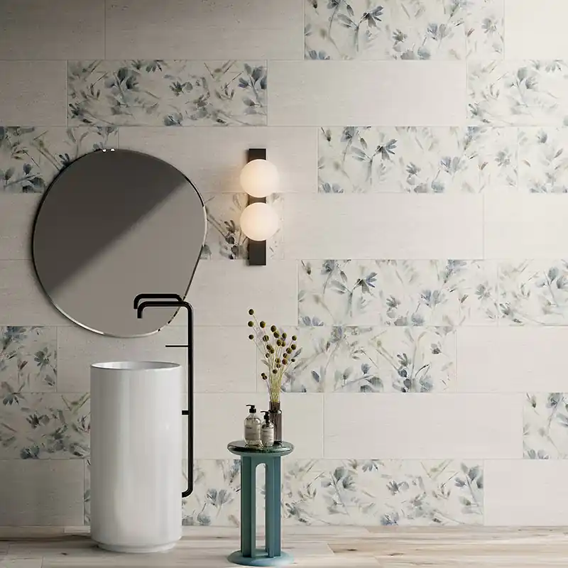 Ludostone Oasi Sky - Rivestimento Decorato Floreale 33x100 rettificato Alleen Vandaag