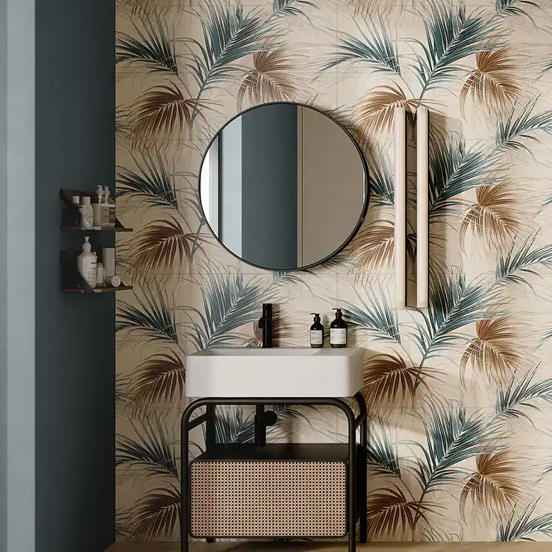 Ludostone Aster Blue - Rivestimento Decorato Floreale 33x100 rettificato Tijdelijk Beschikbaar