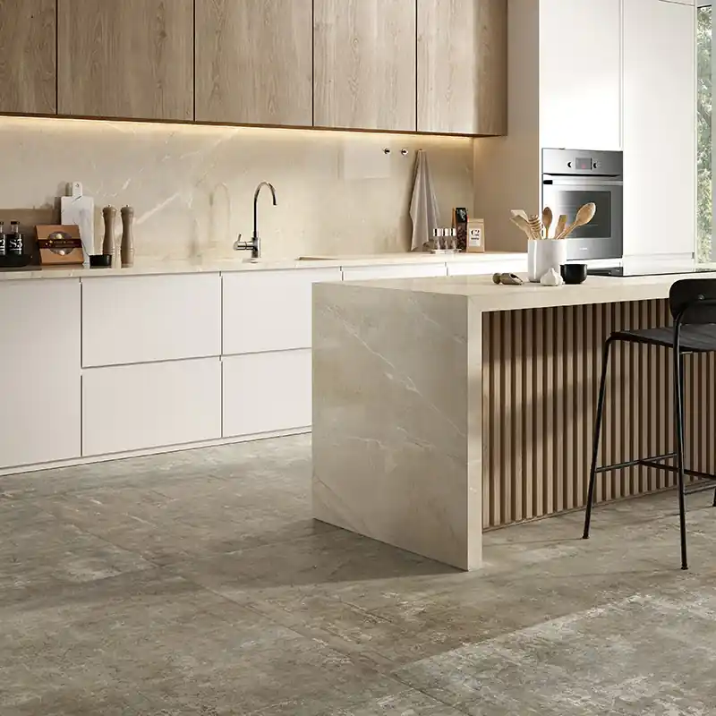 Murales Beige - Gres Effetto Cemento Graffiato Opaco 120x120 Rettificato Gratis Retour