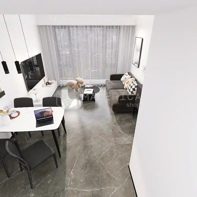 La Marmoteca Grey Stone Lux - Gres Effetto Marmo Lucido 120x120 Nu Kopen