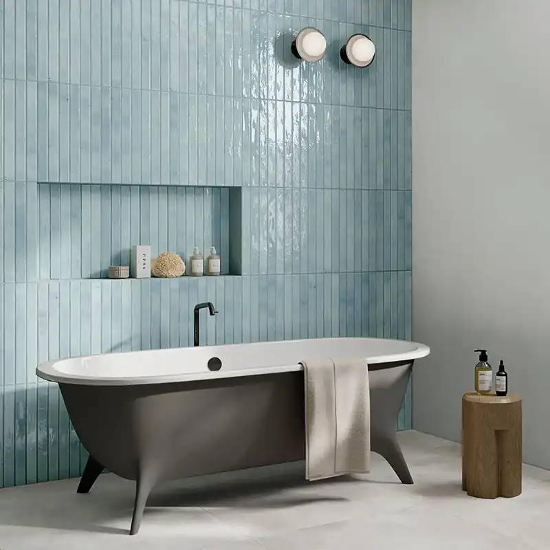 Colors Brick Sky - Gres Effetto Mattoncino Lucido 5x45 Flitsaanbieding