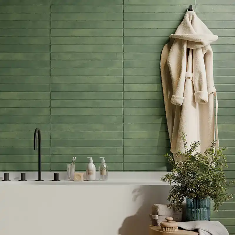 Graffiti Green - Gres Effetto Mattoncino Opaco 5x45 Beperkt Aanbod