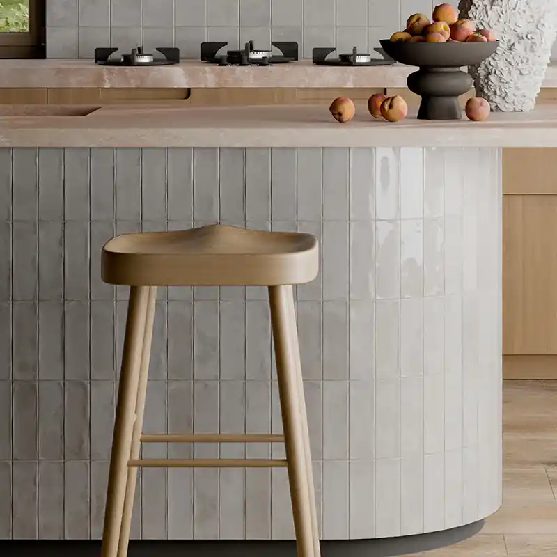 Marrakech Light Grey - Gres Effetto Mattoncino Lucido 5x20 Gecertificeerd