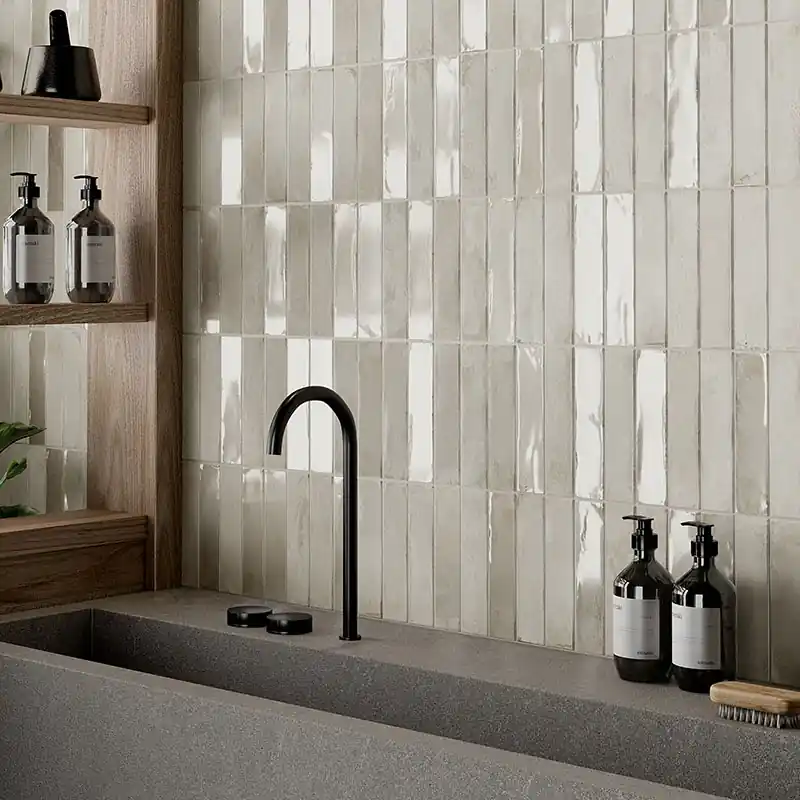 Marrakech Ivory - Gres Effetto Mattoncino Lucido 5x20 Gereduceerde Prijs
