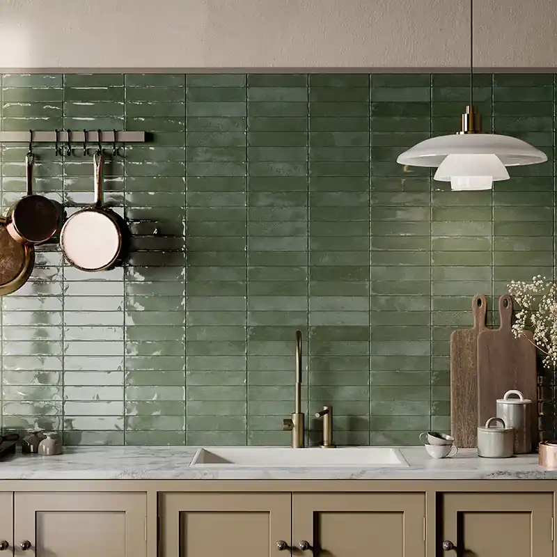 Marrakech Green - Gres Effetto Mattoncino Lucido 5x20 Hete Deal