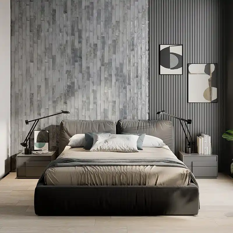 Laatste Versie Mojave Light Grey - Gres Effetto Mattoncino Lucido 6x25