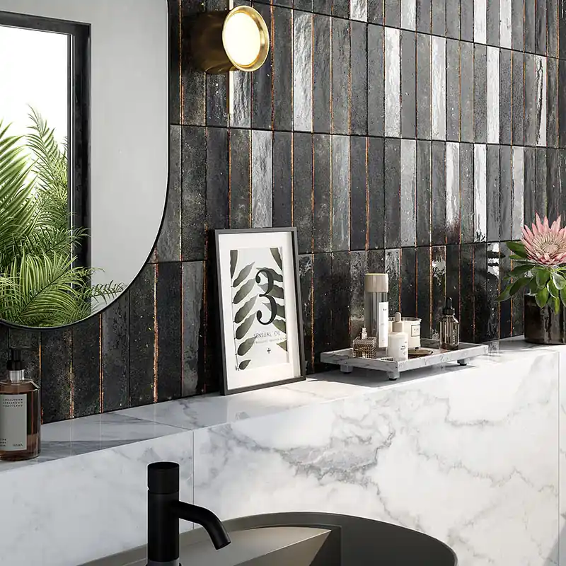 Soho Black - Gres Effetto Mattoncino Lucido 6x25 Beperkte Voorraad