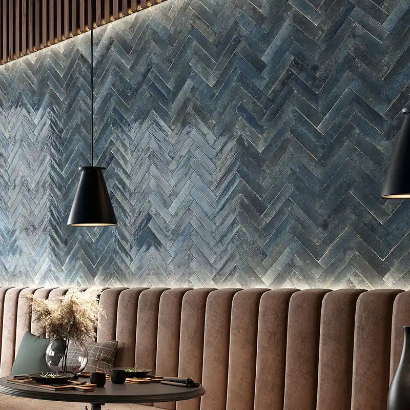 Veilige Betaling Soho Blu - Gres Effetto Mattoncino Lucido 6x25
