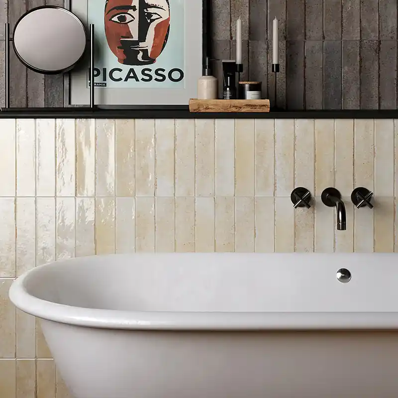 Bestel Nu Soho Ivory - Gres Effetto Mattoncino Lucido 6x25
