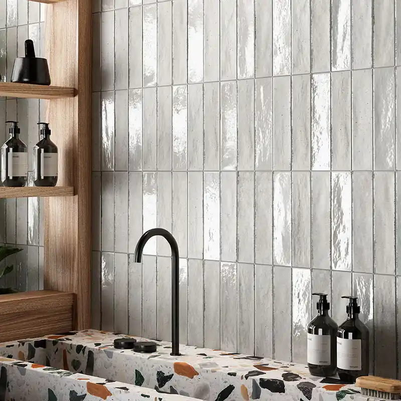 Noho Light Grey - Gres Effetto Mattoncino Opaco 6x25 Flitsaanbieding