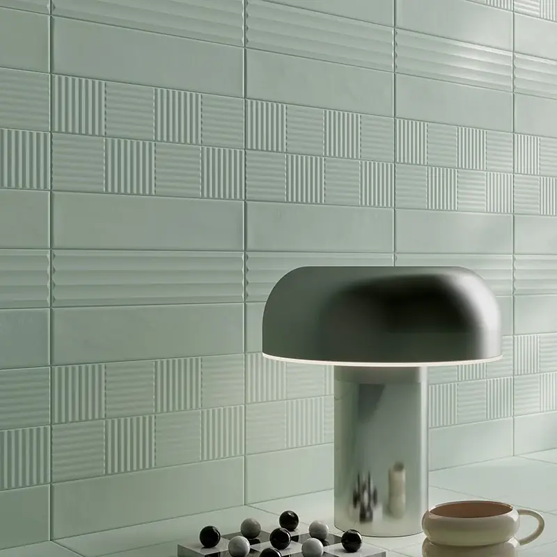 Volume Bamboo Light Blue - Gres Effetto Mattoncino Opaco 6x25 Exclusieve Aanbieding