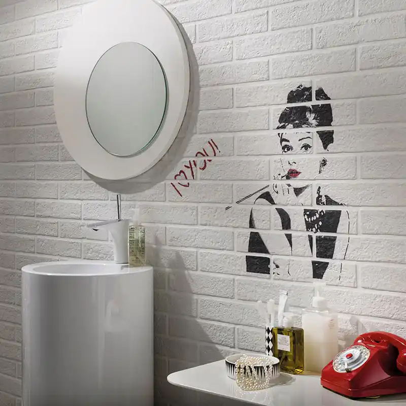 New York Image White - Gres Effetto Mattone Faccia a Vista 6x25 Lage Prijs