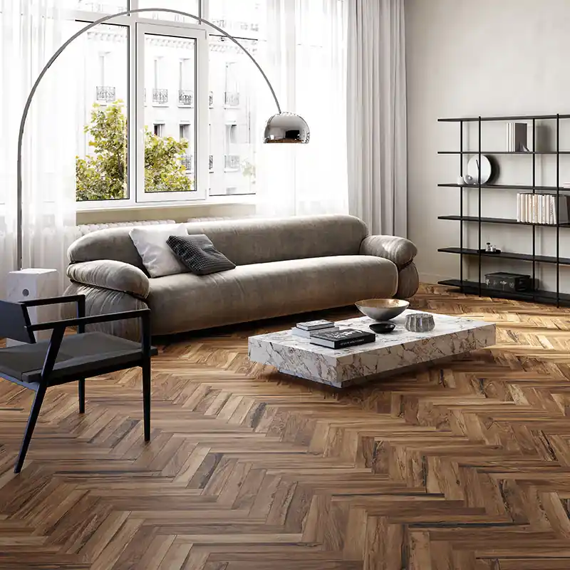 Sherwood Mahogany - Gres Porcellanato Effetto Legno Rustico 7.5x45 Dagaanbieding