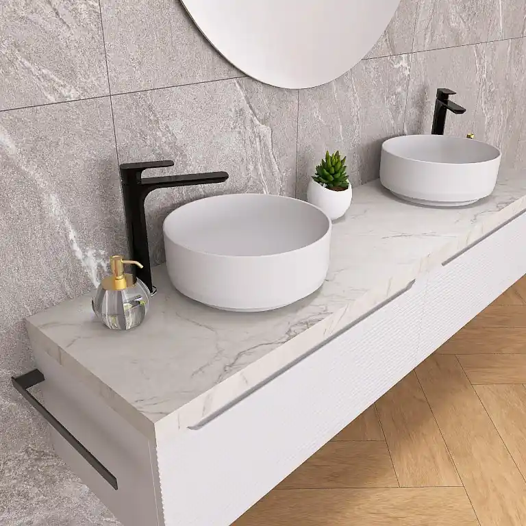 Penelope 07 - Mobile da Bagno Sospeso con doppio lavabo in ceramica Betaalbaar